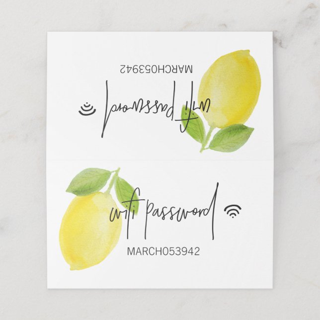 Cartão De Mesa SENHA WIFI Sinal de mesa dobrada (Exterior/Desdobrado)