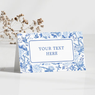 Cartão De Mesa Sentação de Casamento Floral de Chinoiserie Branca