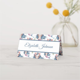 Cartão De Mesa Sereia de Pastel Mole Kitten, Aniversário