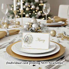 Cartão De Mesa Silver and gold nativity Christmas