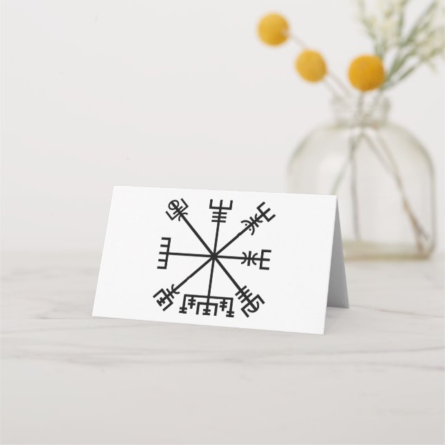 Cartão De Mesa Símbolo Viking Vegvisir (Frente)