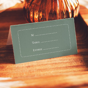 Cartão De Mesa Simples Boho Sage Wedding Entree Choice Dobrado