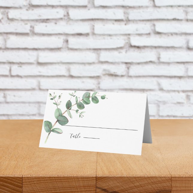 Cartão De Mesa Simples Festa de casamento Eucalyptus Greenery (Simple Eucalyptus Greenery Wedding Party Supplies)