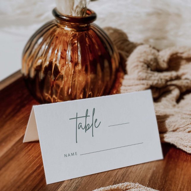 Cartão De Mesa Simples Script Wedding Place Card Mesa Escort H100 (Criador carregado)