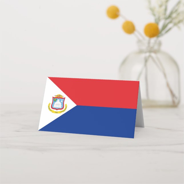 Cartão De Mesa Sint Maarten flag (Frente)