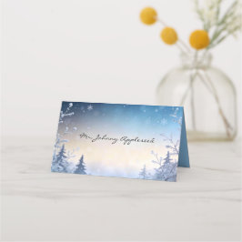 Cartão De Mesa Soft Winter Daydream Wedding Place Cards