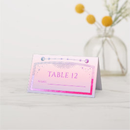 Cartão De Mesa Sol Rosa Rosa Rosa Maciça Mística Estrelas Casamen