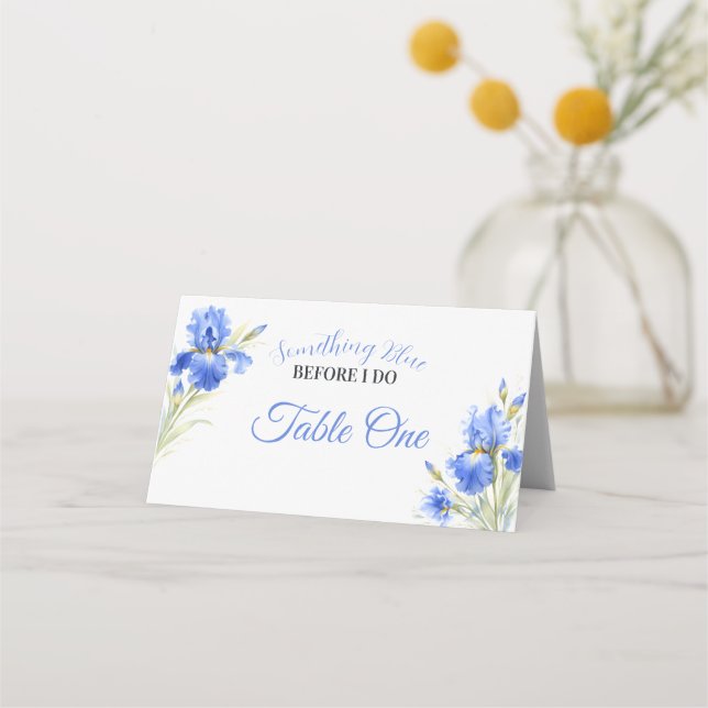 Cartão De Mesa Something Blue Bridal Shower Table Number (Frente)