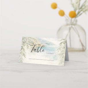 Cartão De Mesa Sonho de Amalfi — Casamento Costeiro Mediterrâneo