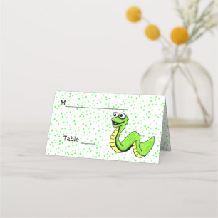 Cartão De Mesa Sorriso Cobra Verde Brilhante Amarelo Verde em Pon