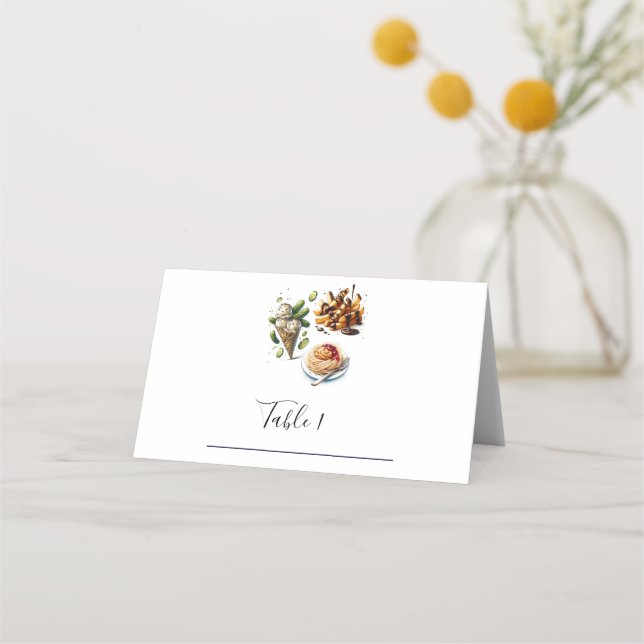 Cartão De Mesa Sorvete picles Chá de fraldas de desejos estranhos (Frente)