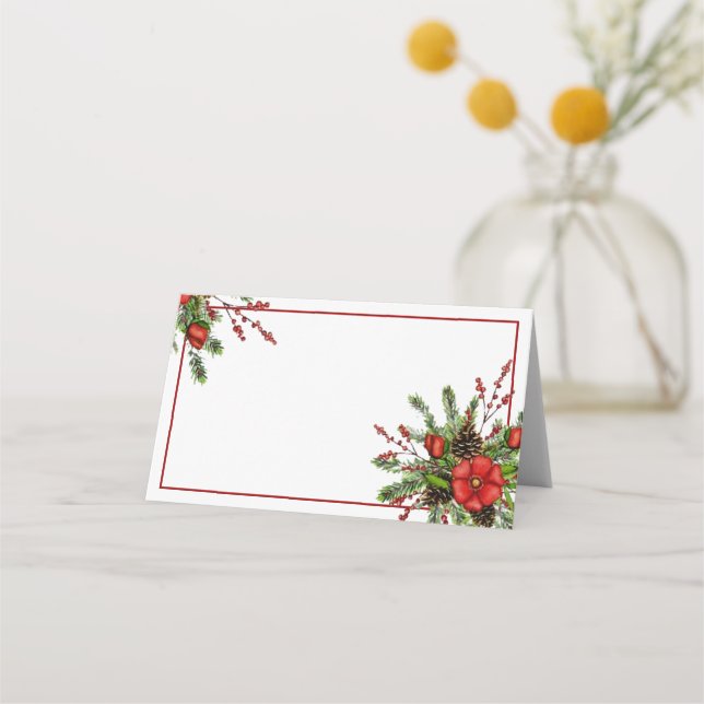 Cartão De Mesa Spray de férias de Natal (Frente)