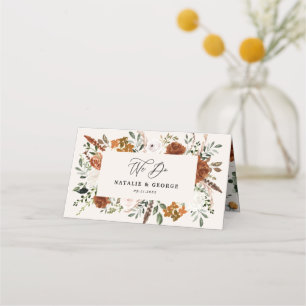 Cartão De Mesa Stag Rustic botantic Wedacotta floral pl
