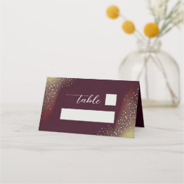 Cartão De Mesa Starry Night Deep Crimson Weding