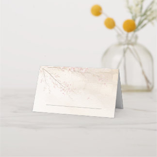 Cartão De Mesa Stone & Cherry Blossom Wedding Folded Place Card