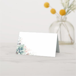 Cartão De Mesa Succulents Greenery Rosa Dourado deixa casamento