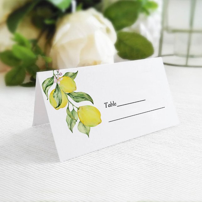 Cartão De Mesa Summer Lemon wedding place cards (Criador carregado)