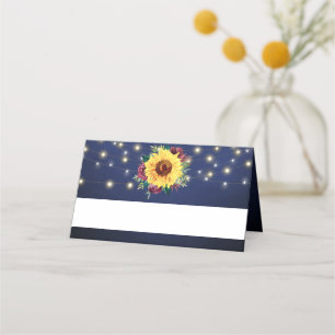 Cartão De Mesa Sunflower Burgundy Rosa Luzes Marinho Casamento Az
