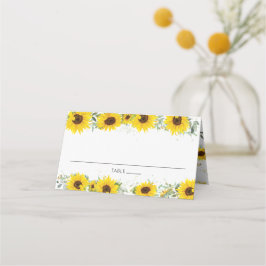 Cartão De Mesa Sunflower Floral Chá Guest Nome Local