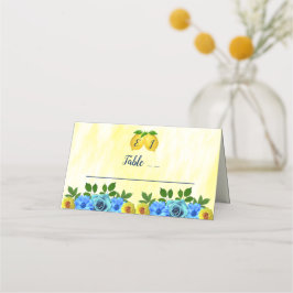 Cartão De Mesa Sunny Lemon Floral Wedding