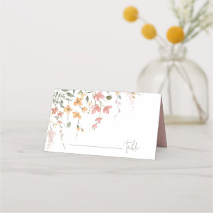 Cartão De Mesa Sunny Wildflower Wedding Pink ID1023