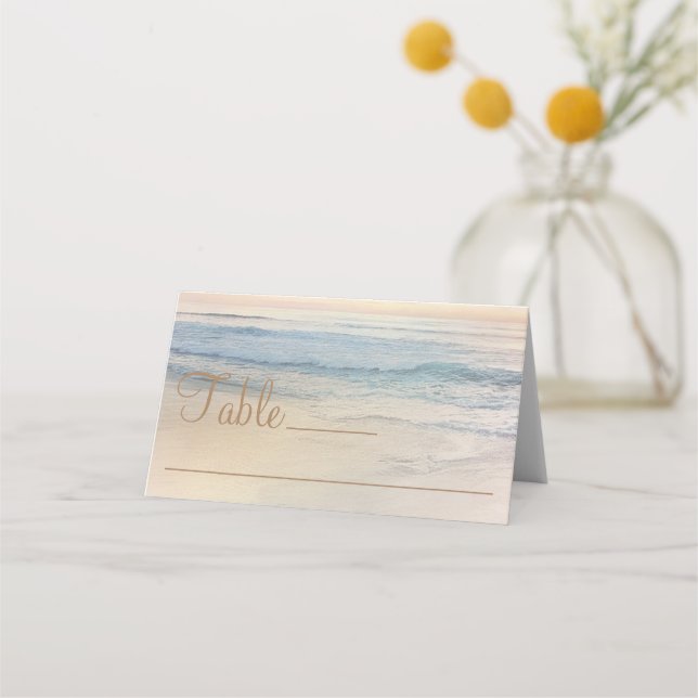 Cartão De Mesa Sunset Beach Wedding Place Card (Frente)