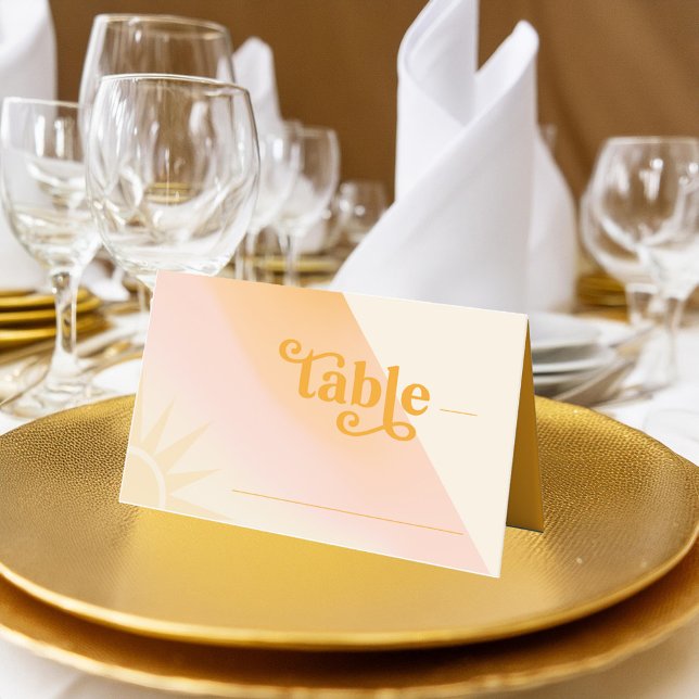 Cartão De Mesa Sunshine Typografia Wedding Mesa ID1048 (Criador carregado)