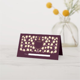 Cartão De Mesa Sword & Shield Medieval Fantasy Casamento Monogram