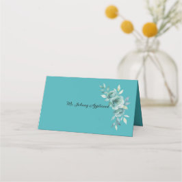 Cartão De Mesa Teal Whisper Blooms Wedding
