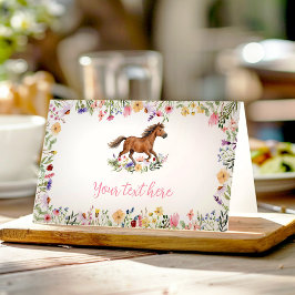 Cartão De Mesa Tenda de Comida de Aniversário da Flor Silvestre d