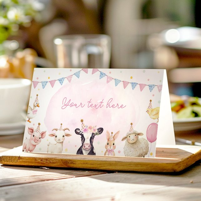 Cartão De Mesa Tenda de comida para chá de bebê com animais da fa (Criador carregado)