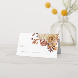Cartão De Mesa Terca de Outono Dourada Placa Floral de Aquarela C