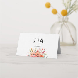 Cartão De Mesa Terracota Florais, Elegante, Moderno Simples