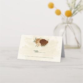 Cartão De Mesa terracotta terra-tona floral casamento verde