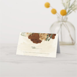 Cartão De Mesa terracotta terra-tona floral casamento verde