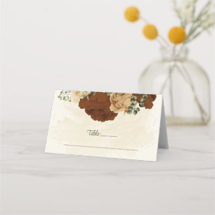 Cartão De Mesa terracotta terra-tona floral casamento verde