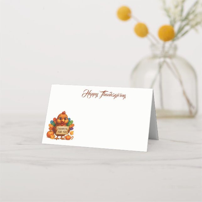Cartão De Mesa Thanksgiving Name Place Card (Frente)