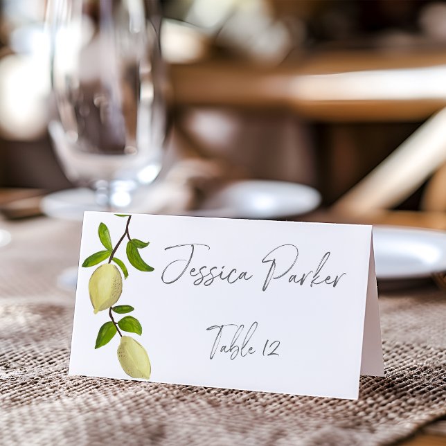 Cartão De Mesa Tintas de Citrinos Frescos Limões Mediterrâneo Mod (Criador carregado)