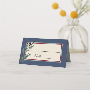 Cartão De Mesa Tom Da Placa De Lugar Do Casamento no inverno Azul