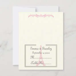 Cartão de mesa torre Eiffel rosa casamento em Pari