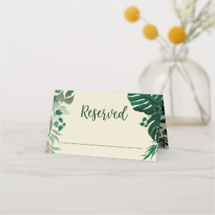 Cartão De Mesa Trendy Foliage Tropical Reservada Casamento