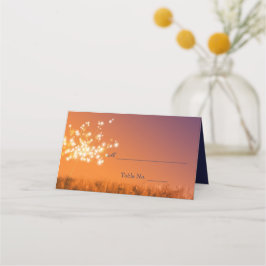 Cartão De Mesa Twilight Dandelions Wedding