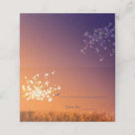 Cartão De Mesa Twilight Dandelions Wedding
