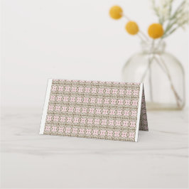 Cartão De Mesa um padrão cor-de-rosa e castanho sobre fundo branc