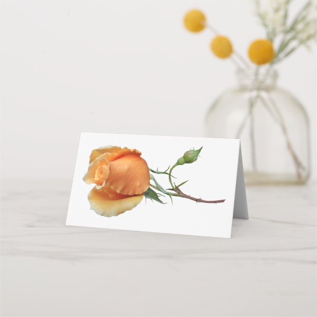 Cartão De Mesa Um único corte de rosa      (Frente)