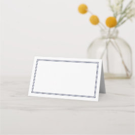 Cartão De Mesa Vazio de Casamento Minimalista Moderno marinho Azu