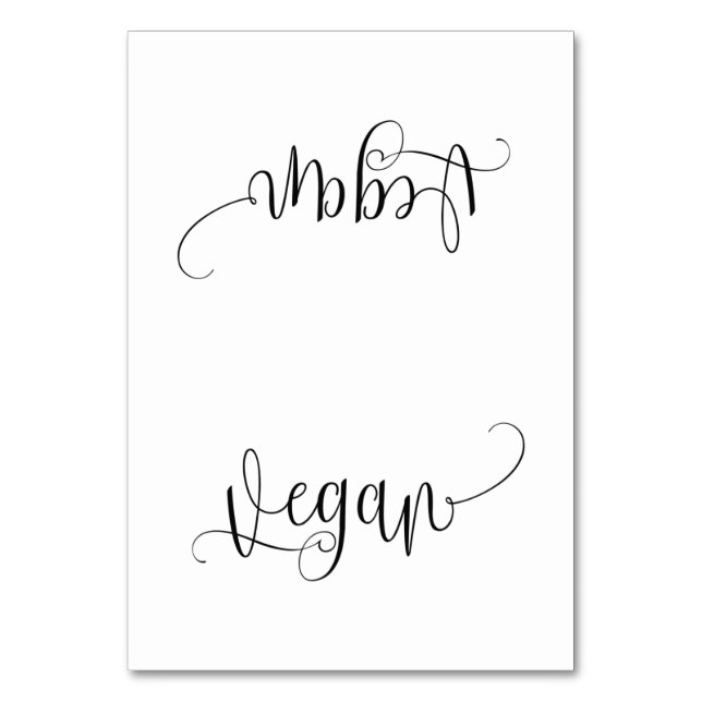 Cartão de Mesa Vegan de Orçamento (Frente)