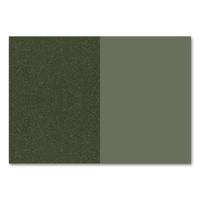 Cartão de Mesa Verde Musgo Two-Tone – Personalizáv (Frente)