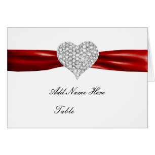 Cartão de Mesa Vermelho de Casamento Vermelho Diam