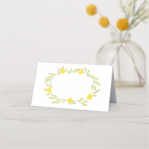 Cartão De Mesa Vinhas Florais Vernais Chic Elegante Amarelo Verde